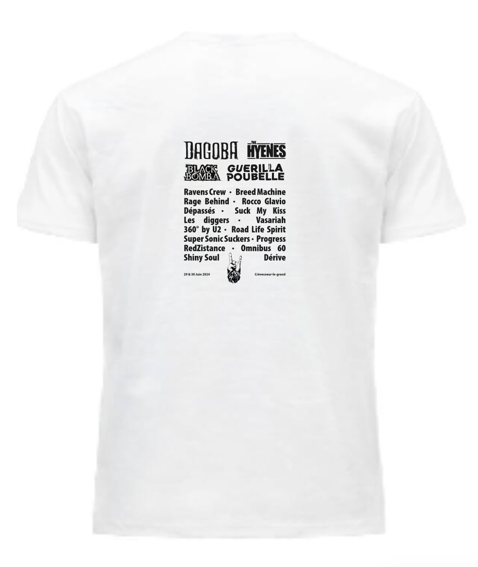 T-shirt blanc Adulte - Barb'n'Rock 2024